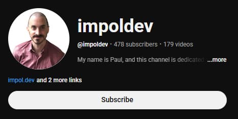 impoldev's YouTube channel